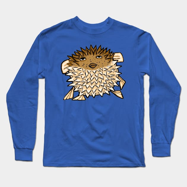 Pufferfish Reversed Long Sleeve T-Shirt by Royal Ease